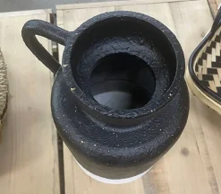 Black and White Metal Vase – Small