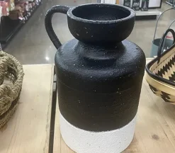Black and White Metal Vase – Small