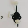 Black Double Hook With White Knobs