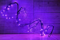 6′ Black Glitter Branch Garland with LED Lights