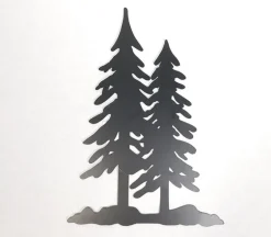Black Metal Wall Art – Layered Tree Silhouette Décor