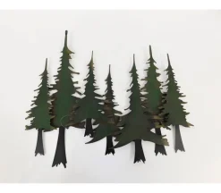 Black Metal Wall Art – Layered Tree Silhouette Décor