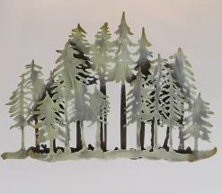 Black Metal Wall Art – Layered Tree Silhouette Décor