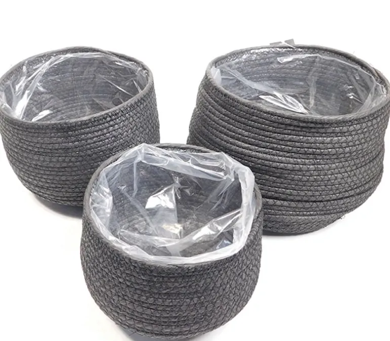 Black Paper Rope Basket – Large