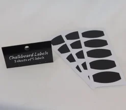 Black Rounded Rectangle Chalkboard Labels – 15 Labels