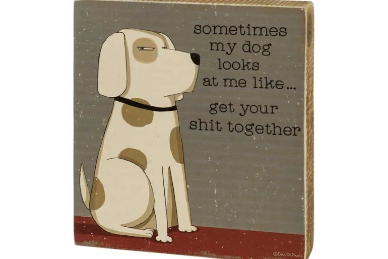 Block Sign – Sometimes My Dog Looks At Me Like