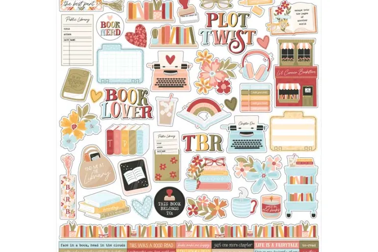 Bookish: 4×6 Journaling Cards 12×12 Patterned Paper