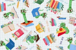 Bookworm Book Worms Toss on White Graph