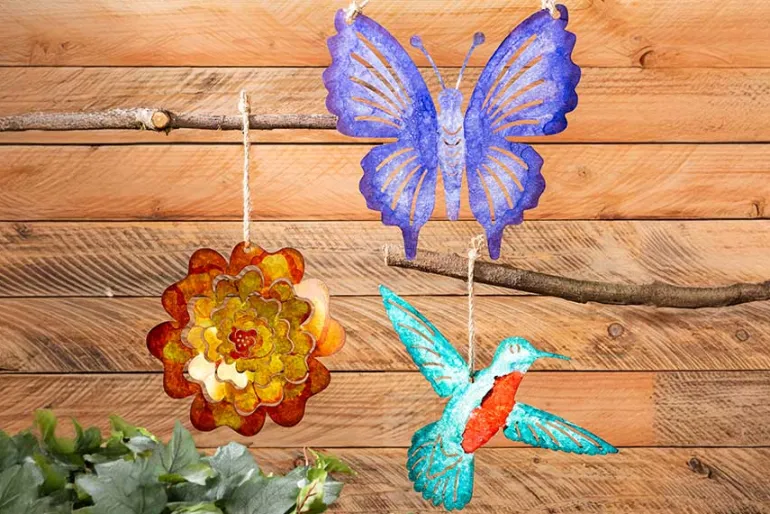Brushed Metal Butterflies – 11-Piece Wall Art