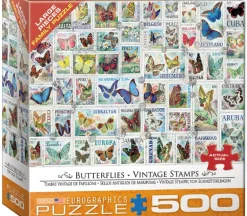 Butterflies Vintage Stamps Puzzle – 500 Piece