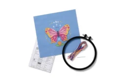 Butterfly Stamped Embroidery Kit with 6-inch Hoop