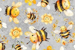 Buzz Buzz Buzz Bees and Hives on Dark Gray