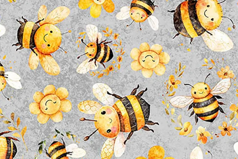 Buzz Buzz Buzz Bees and Hives Picture Patch 36-inch by 42-inch