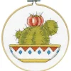 Cactus Cross Stitch Kit with 6-inch Hoop 7168
