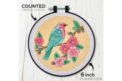 Calming Bird Cross Stitch Kit with 6-inch Hoop