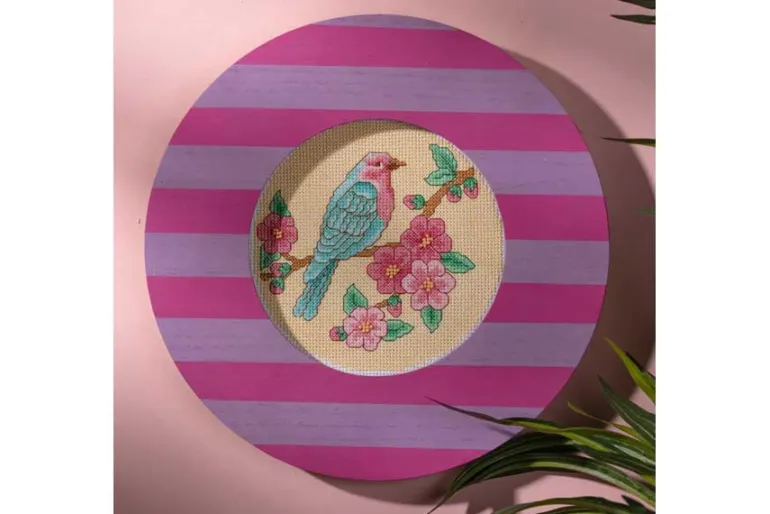 Calming Bird Cross Stitch Kit with 6-inch Hoop