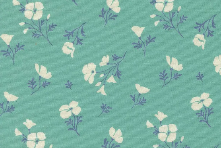 Cannon Beach Astoria Tossed Floral on Turquoise