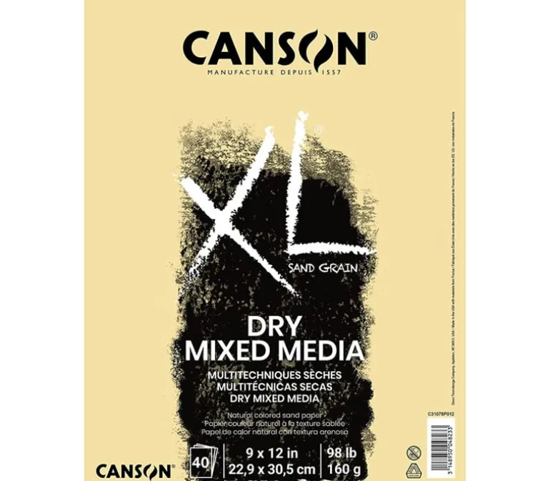 Canson XL Dry Mixed Media Pad – 9-inch x 12-inch – Natural – 40 Sheets