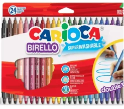 Carioca Birello Superwashable Double Tip Felt Pen Set – 24 Color
