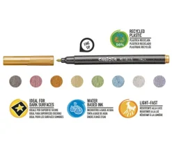 Carioca Metallic Fine Felt Tip Marker Set – 8 Piece