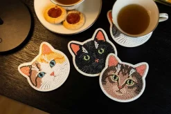 Cats Coasters Diamond Painting Kit 4pc