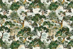 Cedar & Sage Animal Patches Panel in Oat 36-inches by 44-inches