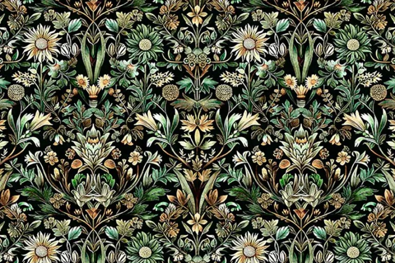 Cedar & Sage Animal Patches Panel in Oat 36-inches by 44-inches