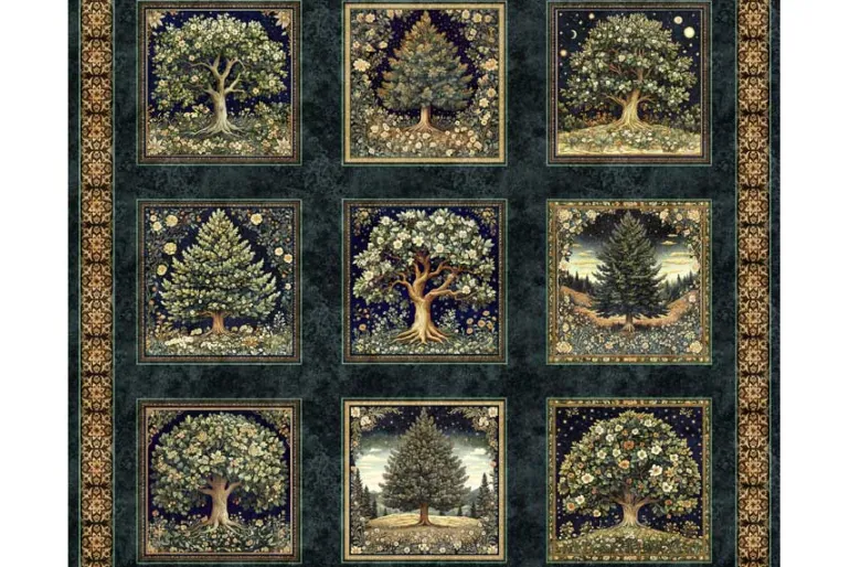 Cedar & Sage Animal Patches Panel in Oat 36-inches by 44-inches