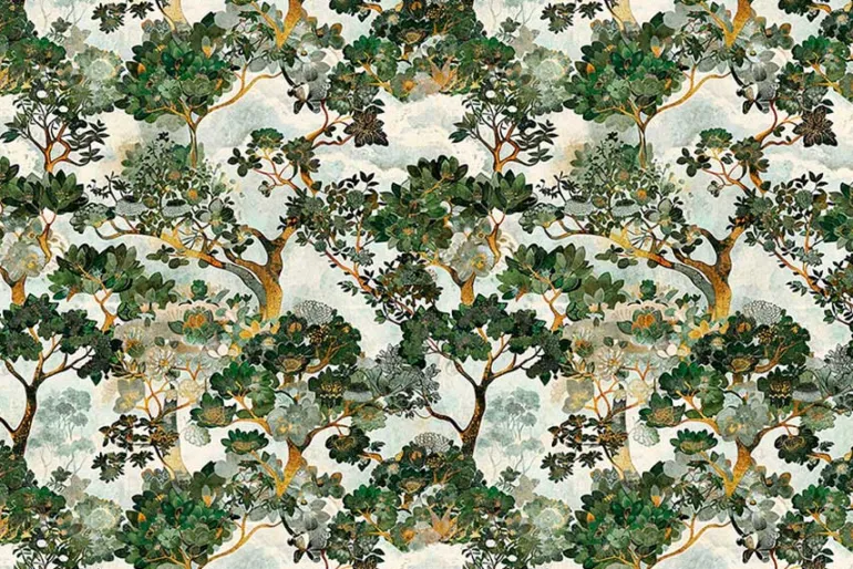 Cedar & Sage Packed Floral in Forest Green