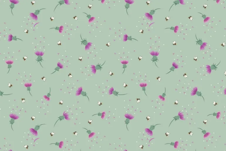 Celtic Summer Florals on Blue