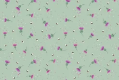 Celtic Summer Thistle and Bees Geometric on Duckegg Blue