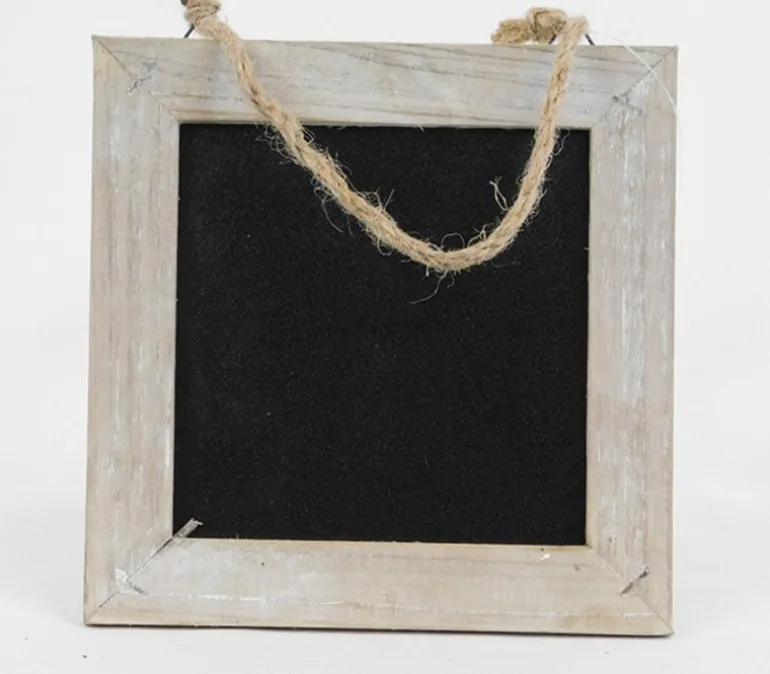 Chalkboard with White Washed Frame – 6-inch x 6-inch x .25-inch
