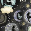 Charmed Galaxy Moons and Stars Toss on Black