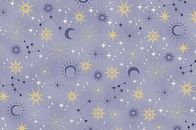 Charmed Shimmer Stars on Blue