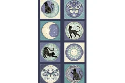 Charmed Twilight Cats and Moons on Blue