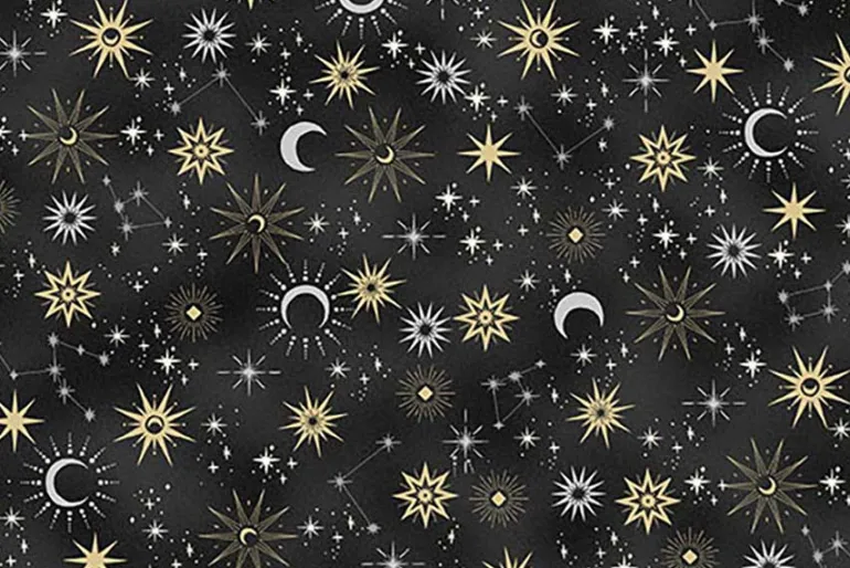 Charmed Twilight Cats and Moons on Blue