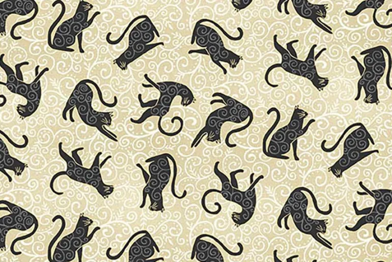 Charmed Twilight Cats and Moons on Blue