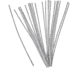 Chenille Stems – 6mm. – Silver – 25 Pieces