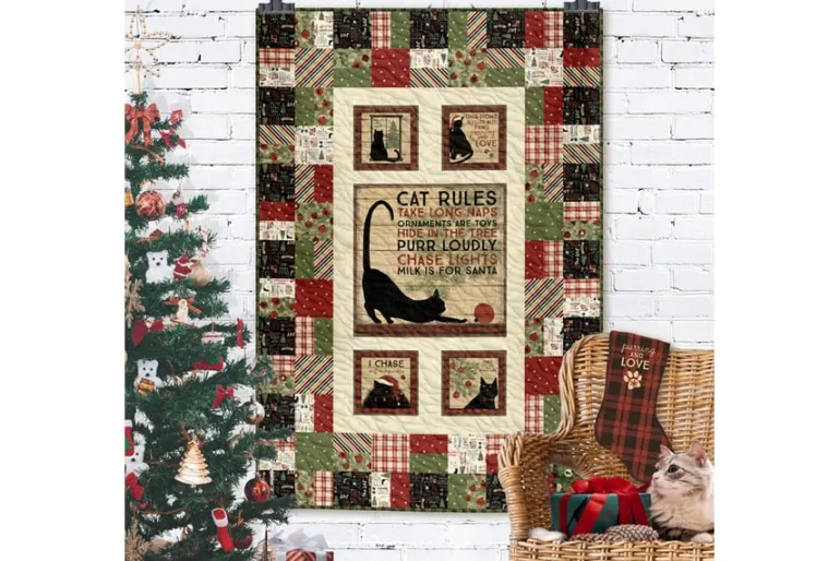 Christmas Tails Dog Rules Panel 36-inches by 43-inches