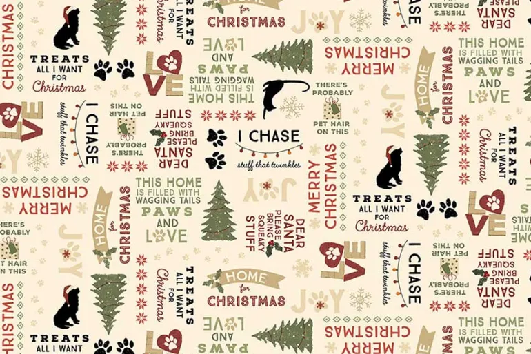Christmas Tails 10-inch Squares Layer Cake Pack, 42 count