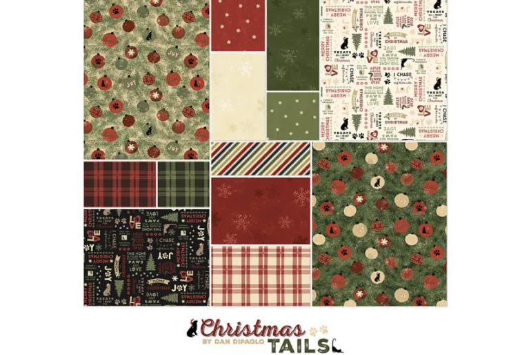 Christmas Tails 10-inch Squares Layer Cake Pack, 42 count