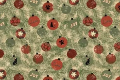 Christmas Tails Snowflakes on Dark Red