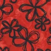 Claret Batks Etched Petals Cream on Red