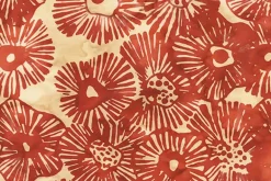 Claret Batks Etched Petals Cream on Red