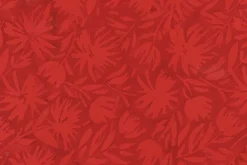 Claret Batks Etched Petals Cream on Red