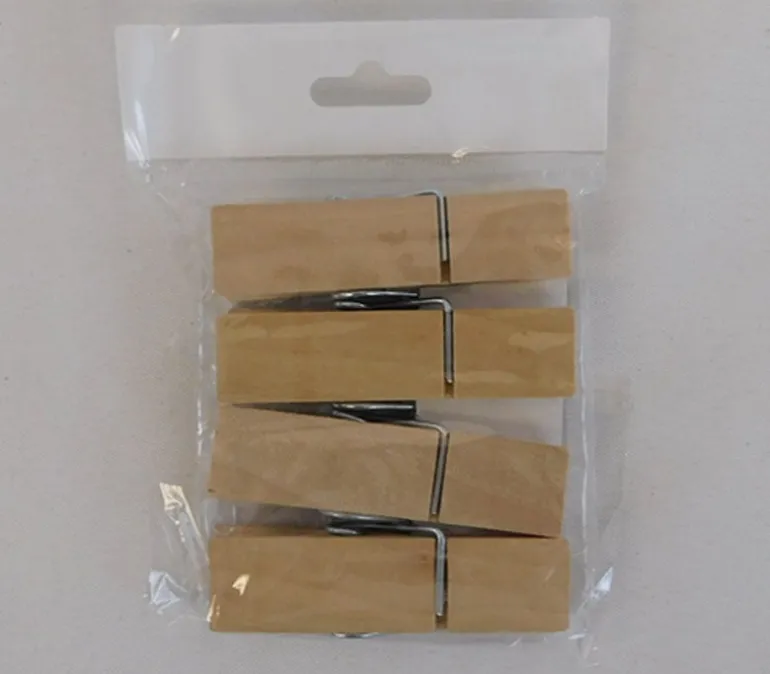 Clothespins – 4 Count – Natural – 2.75-inch