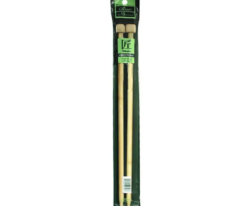 Clover Bamboo Knitting Needle – Single Point – 14-inch – Size 13