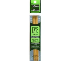 Clover Bamboo Knitting Needle – Double Point – 5 Piece – 5-inch – Size 2