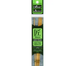 Clover Bamboo Knitting Needle – Double Point – 5 Piece – 5-inch – Size 1