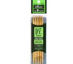 Clover Bamboo Knitting Needle – Double Point – 5 Piece – 5-inch – Size 9